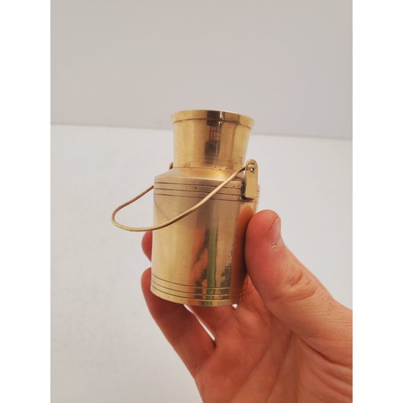 Milk pot / dairy cans / container || Vintage solid brass || small figurine / - Picture 10 of 10